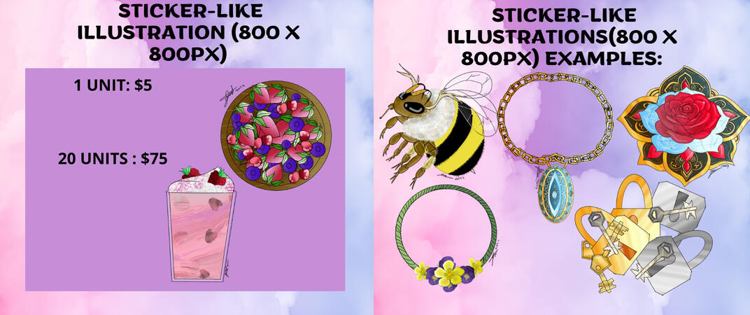 Simple illustration. $5 each one.